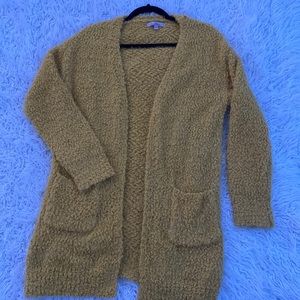 Mustard yellow fuzzy cardigan